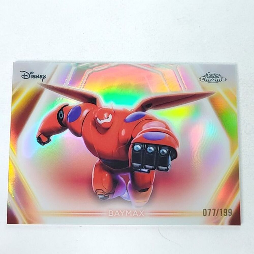Baymax Topps 2026 Disney Neon Holo Chrome Refractor Limited 077/199 CNE